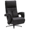 RELAXSESSEL in Leder Anthrazit  - Edelstahlfarben/Anthrazit, Design, Leder/Metall (77/110/87cm) - Valdera