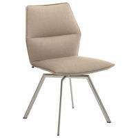 STUHL Edelstahlfarben, Sandfarben  - Sandfarben/Edelstahlfarben, Design, Textil/Metall (49/86/60cm) - Venjakob