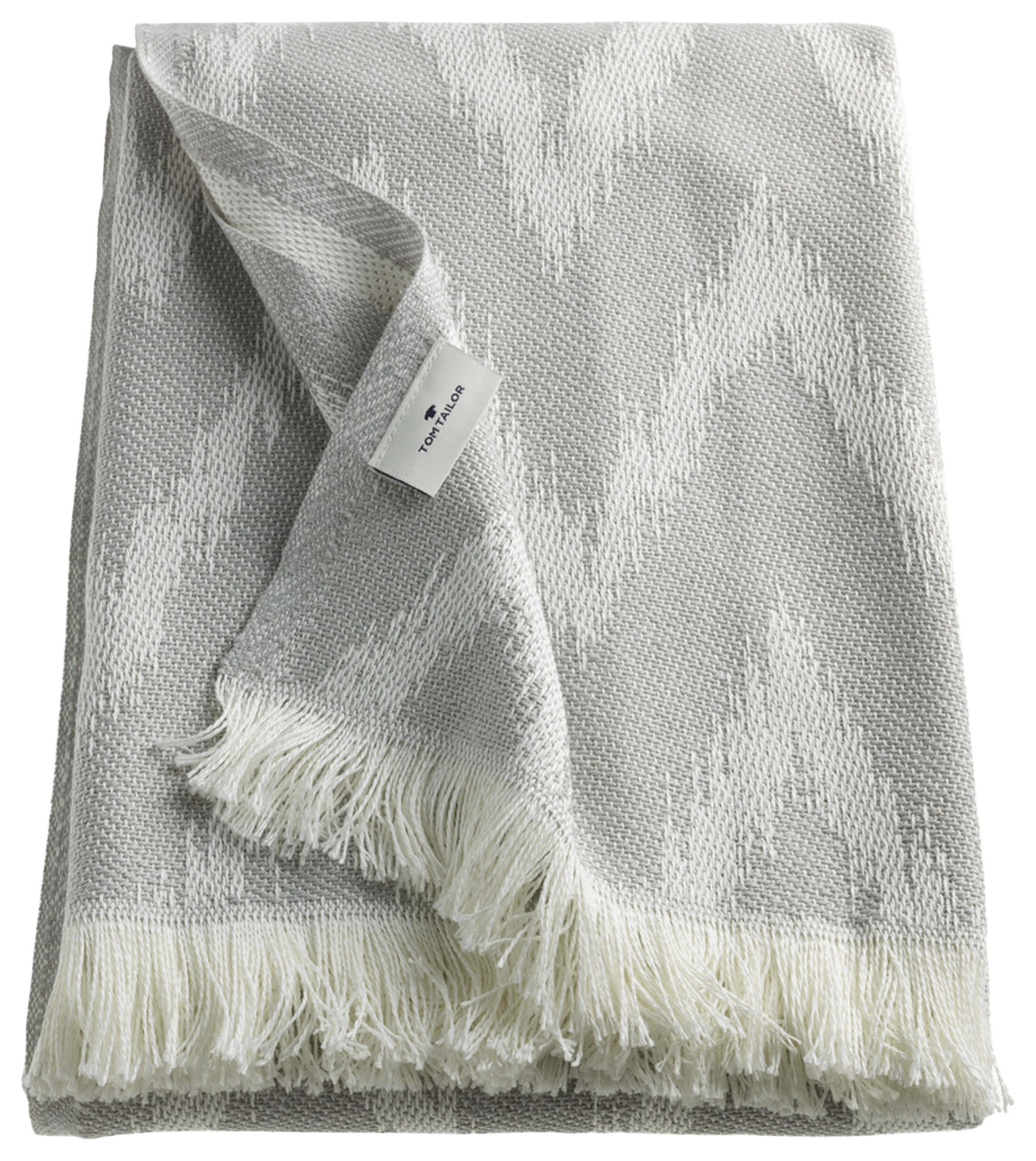 PLAID Zig Zag 140/180 cm  - Creme/Hellgrau, KONVENTIONELL, Textil (140/180cm) - Tom Tailor