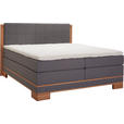 BOXSPRINGBETT 140/200 cm  in Grau, Buchefarben  - Buchefarben/Grau, Natur, Holz/Textil (140/200cm) - Linea Natura