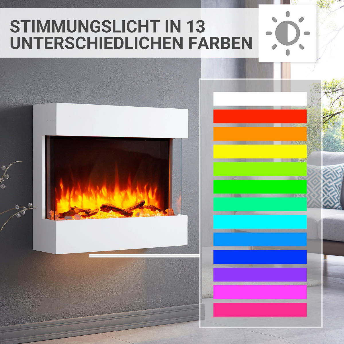 ELEKTROKAMIN - Weiß, Basics, Holzwerkstoff/Metall (73/64/20cm)