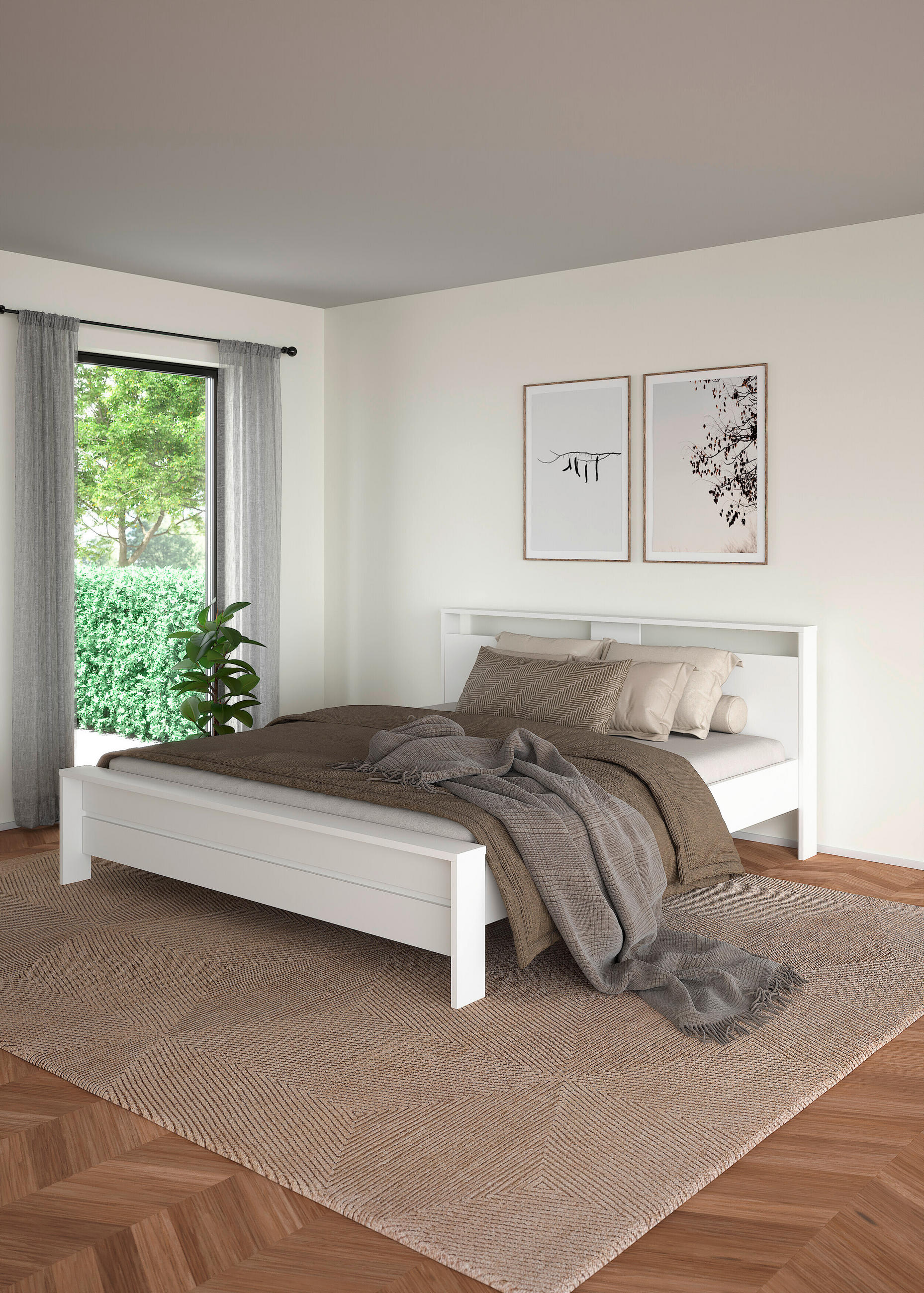 BETT 180/200 cm  in Weiß  - Weiß, KONVENTIONELL (180/200cm) - Boxxx