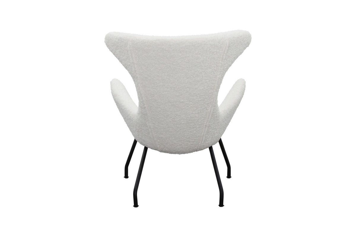 RELAXSESSEL in Textil Weiß  - Schwarz/Weiß, MODERN, Textil/Metall (77/95/62cm) - Livetastic