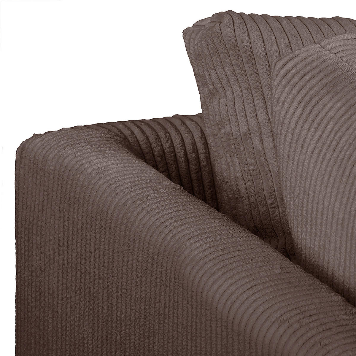 ECKSOFA Ariella Braun Cord  - Naturfarben/Braun, Design, Holz/Textil (161/231cm) - Livetastic
