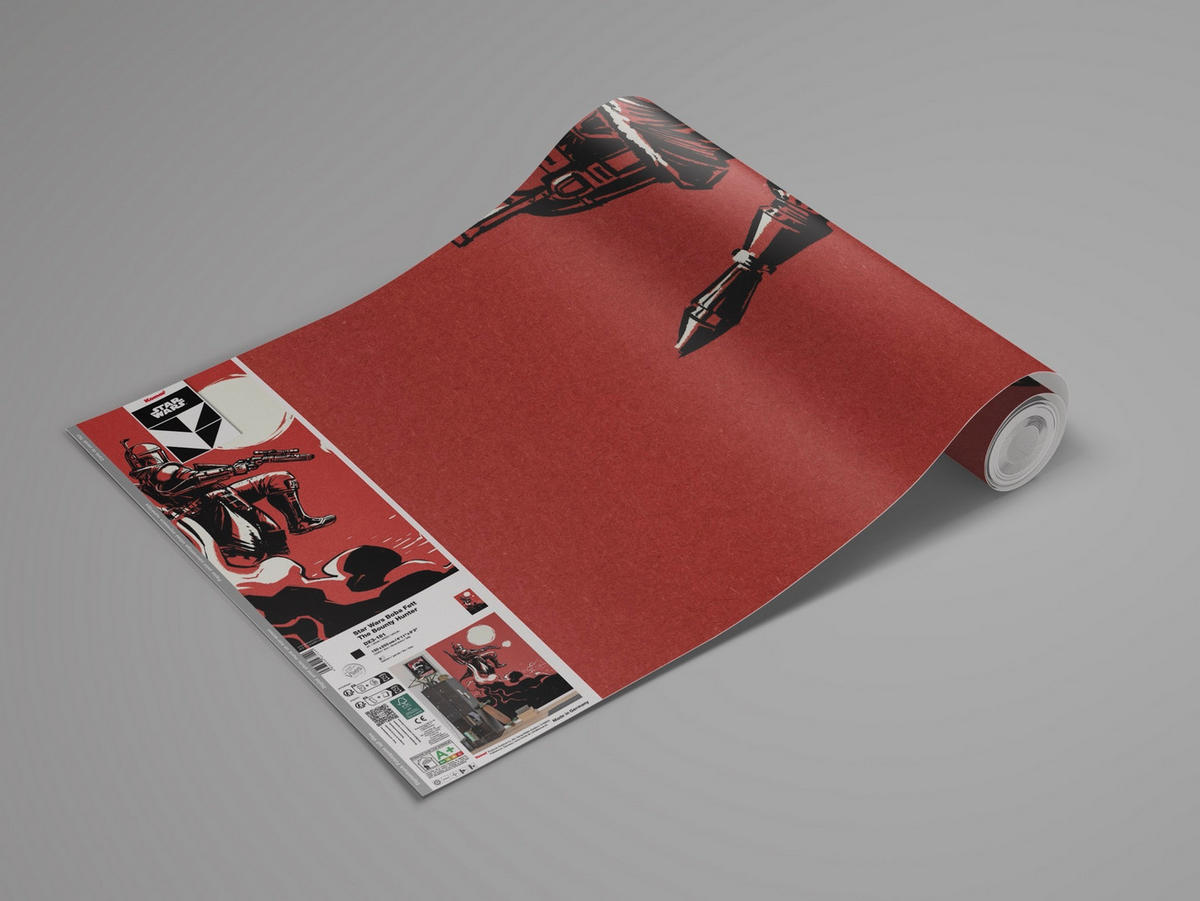 FOTOTAPETE BOBA FETT BOUNTY HUNTER  - Rot, Design, Textil (150/250cm) - Star Wars