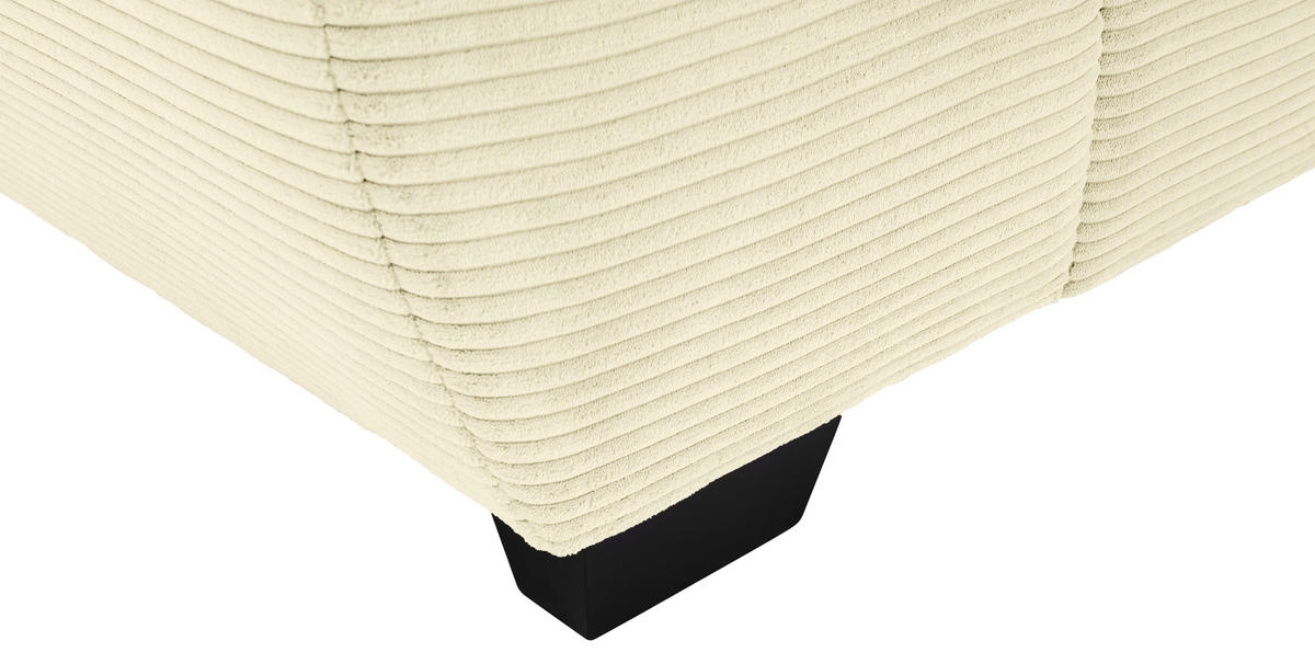 ECKSOFA Naturfarben Cord Rückenkissen, Armlehnenkissen, Bettkasten, Schlaffunktion, Rücken echt, Liegefläche im Originalstoff  - Schwarz/Naturfarben, KONVENTIONELL, Kunststoff/Textil (304/212cm) - Carryhome