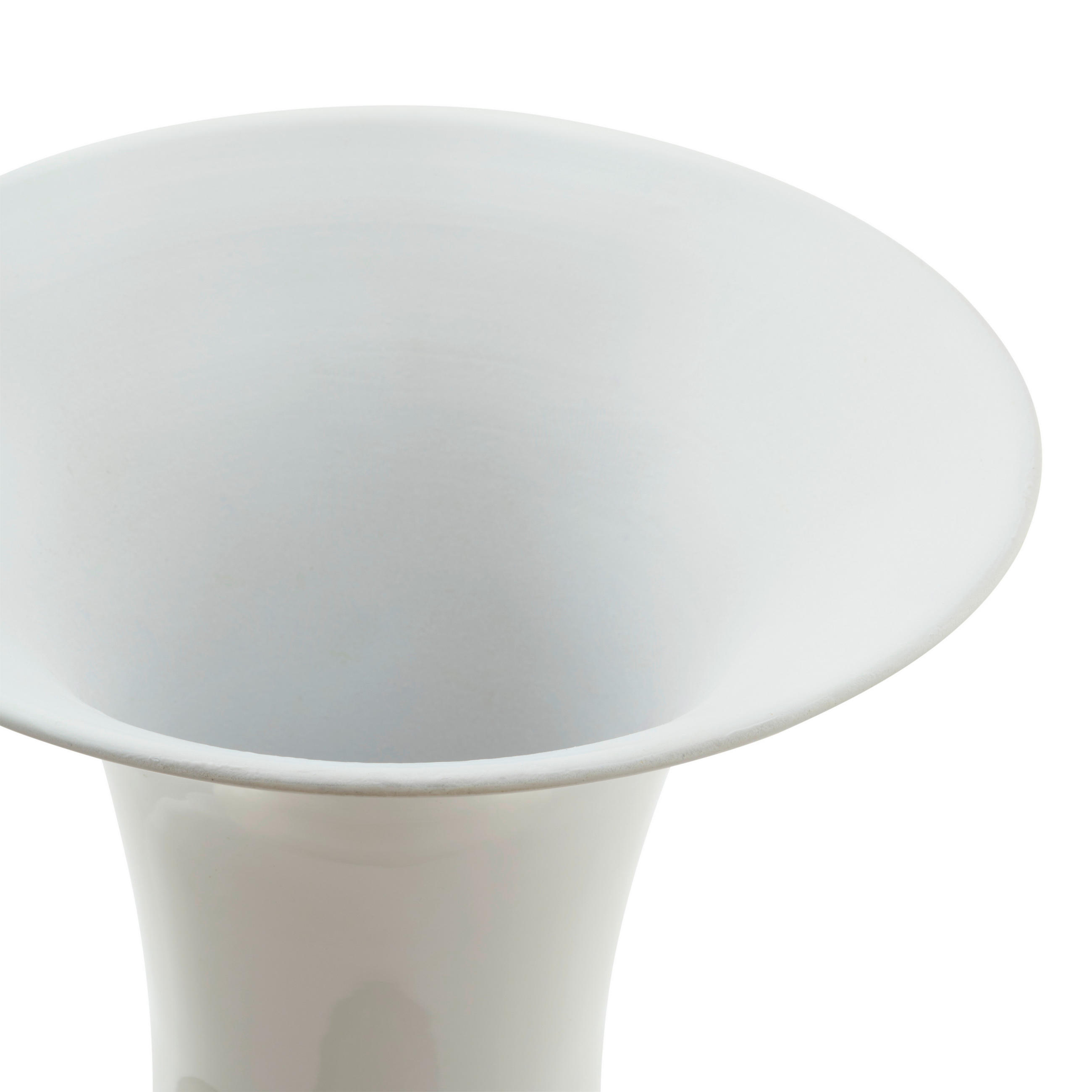VASE 77 cm - Weiß Hochglanz, Trend, Metall (39/77cm) - Ambia Home
