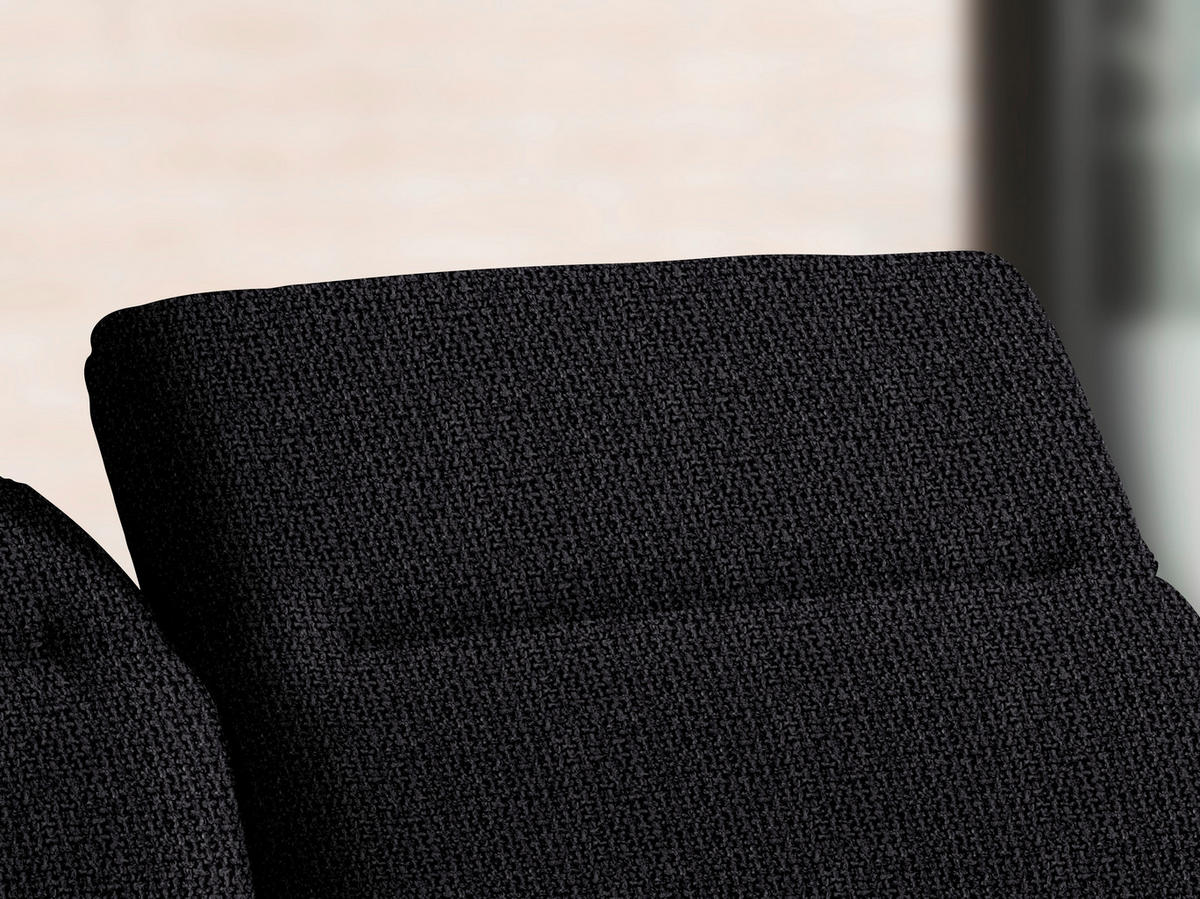 ECKSOFA in Webstoff Schwarz  - Schwarz, Design, Textil/Metall (289/180cm) - Stylife