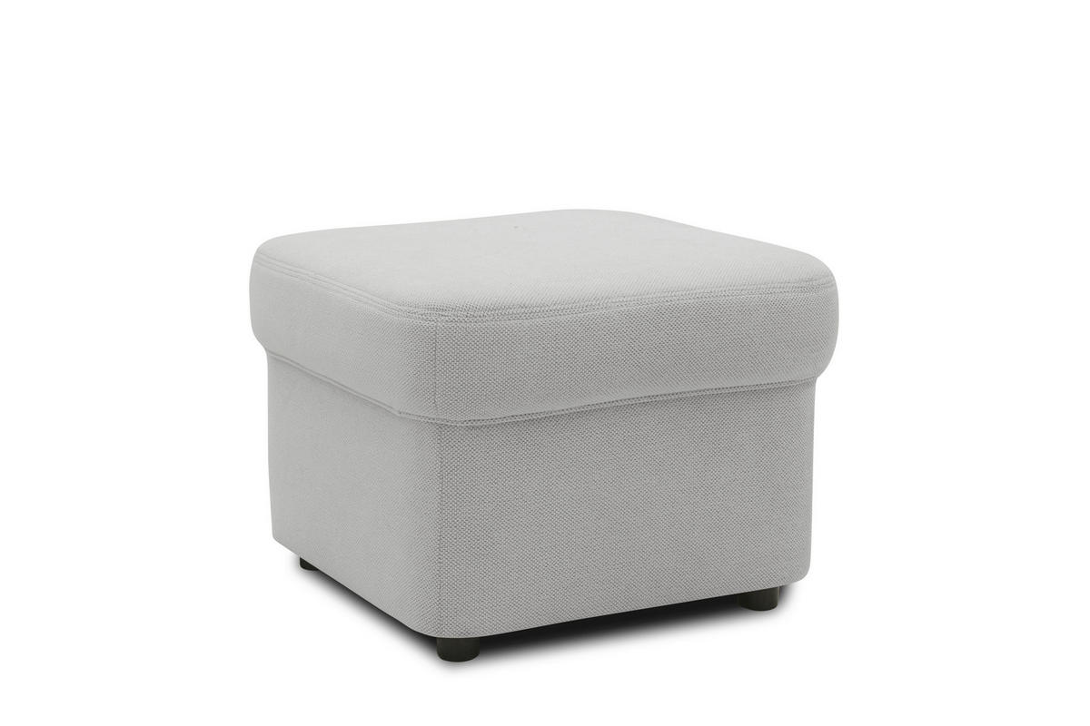 HOCKER FLORES FK Mikrofaser Silberfarben  - Silberfarben/Schwarz, KONVENTIONELL, Kunststoff/Textil (60/42/60cm) - MID.YOU