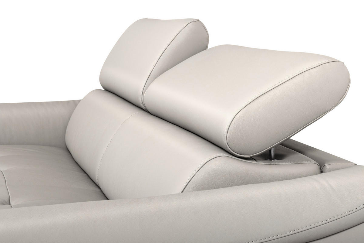 SCHLAFSOFA in Textil, Leder Grau  - Grau, Design, Leder/Textil (203/77-98/103cm) - MID.YOU
