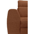 ECKSOFA Cognac Chenille  inkl. Zierkissen, Bettkasten, Schlaffunktion, Rücken echt, Kopfteilverstellung, Liegefläche im Originalstoff  - Cognac/Schwarz, KONVENTIONELL, Textil/Metall (266/185cm) - Carryhome