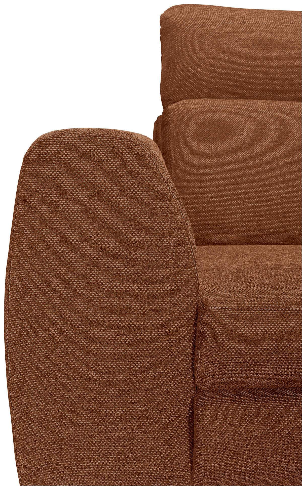 ECKSOFA Cognac Chenille  - Cognac/Schwarz, KONVENTIONELL, Textil/Metall (266/185cm) - Carryhome