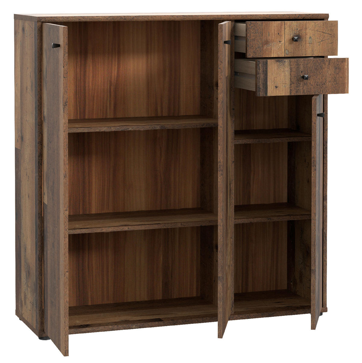 KOMMODE  in 108,8/111,1/34,8 cm  - Dunkelbraun/Graubraun, Design, Holzwerkstoff (108,8/111,1/34,8cm)