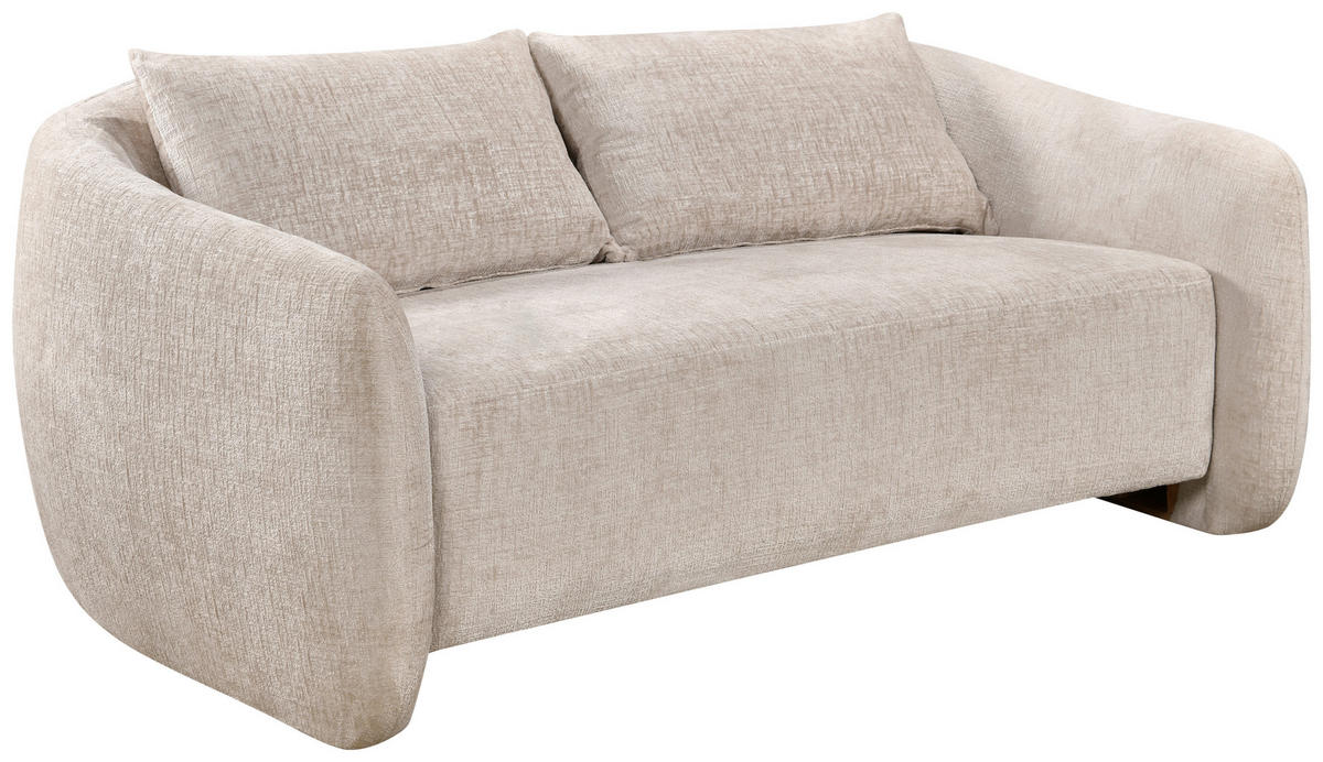 2-SITZER-SOFA Struktur Beige  - Beige/Schwarz, Design, Kunststoff/Textil (183/75/112cm) - Ambia Home