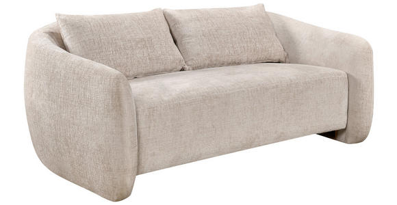 2-SITZER-SOFA Struktur Beige  - Beige/Schwarz, Design, Kunststoff/Textil (183/75/112cm) - Ambia Home