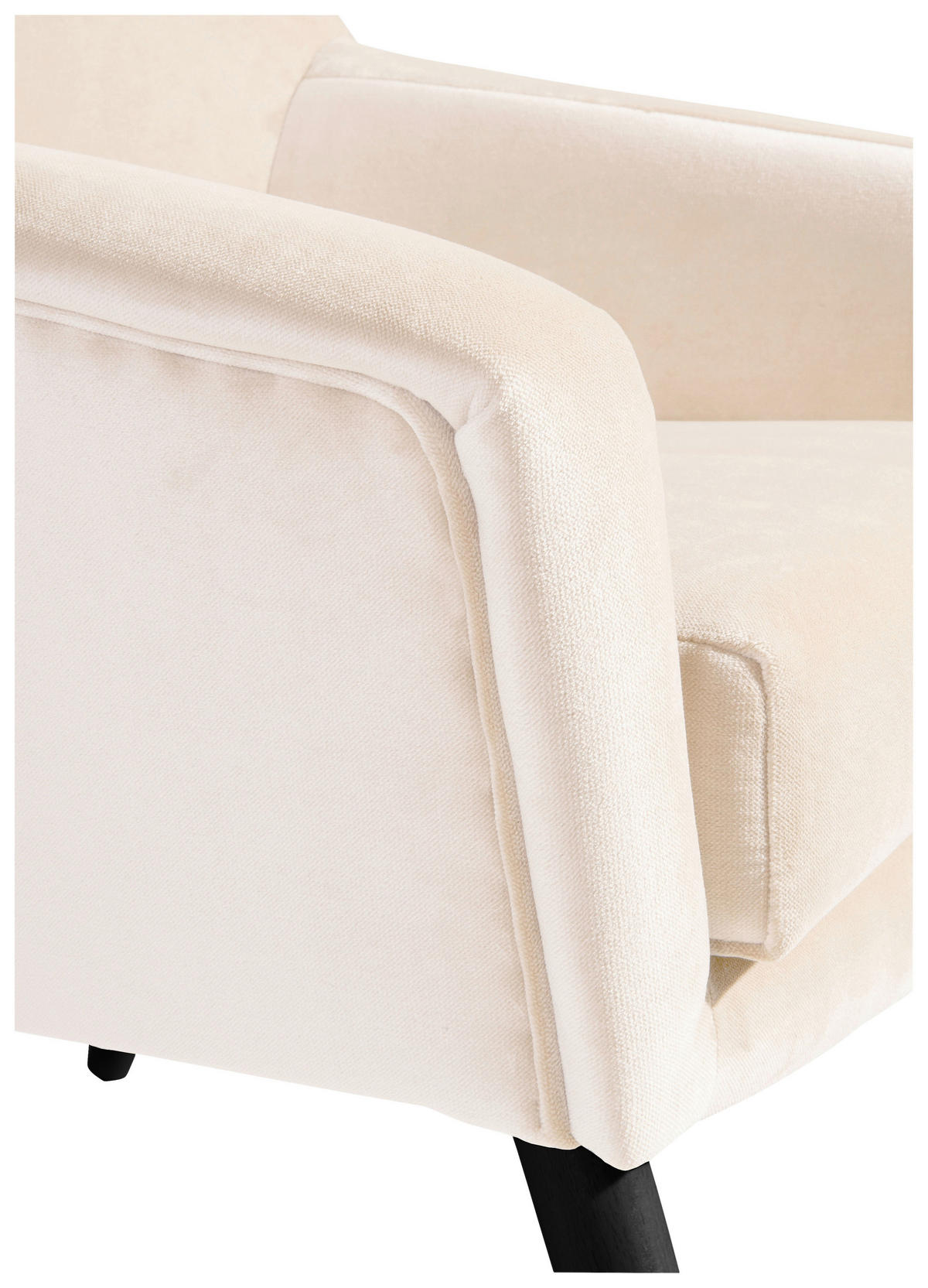 SESSEL in Samt, Velours Creme, Schwarz  - Creme/Schwarz, Design, Holz/Textil (67/81/71cm) - Max Winzer