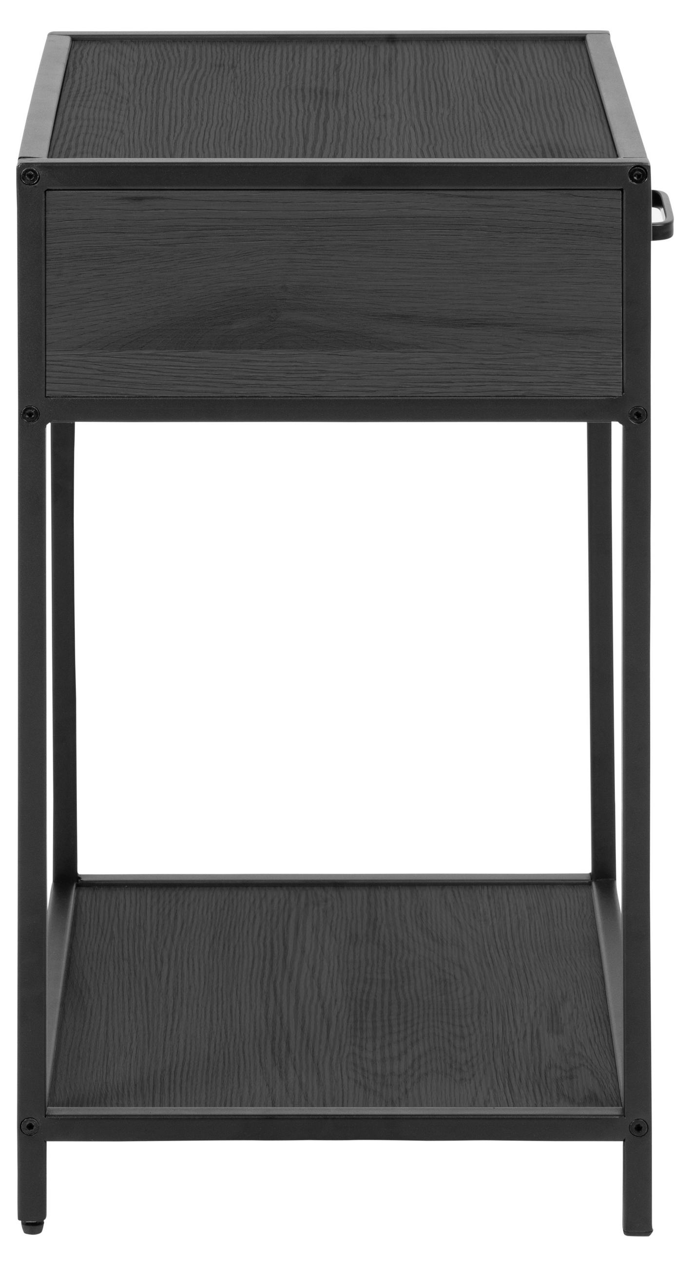 NACHTSCHRANK 42/63/35 cm  - Eschefarben/Schwarz, Design, Holzwerkstoff/Metall (42/63/35cm) - Carryhome