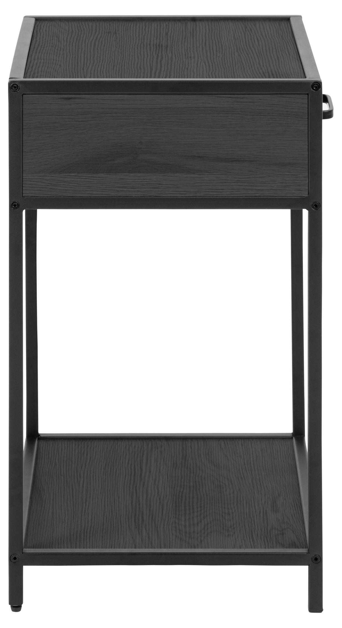 NACHTSCHRANK 42/63/35 cm  - Eschefarben/Schwarz, Design, Holzwerkstoff/Metall (42/63/35cm) - Carryhome