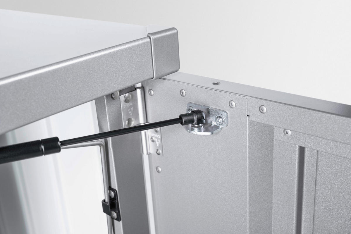 MÜLLTONNENBOX 80/129/88 cm  - Silberfarben, Basics, Metall (80/129/88cm) - Biohort