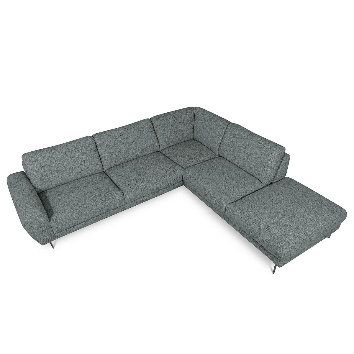 ECKSOFA SPRING Anthrazit Webstoff Zierkissen  - Anthrazit/Schwarz, Design, Textil/Metall (273/250cm) - Livetastic