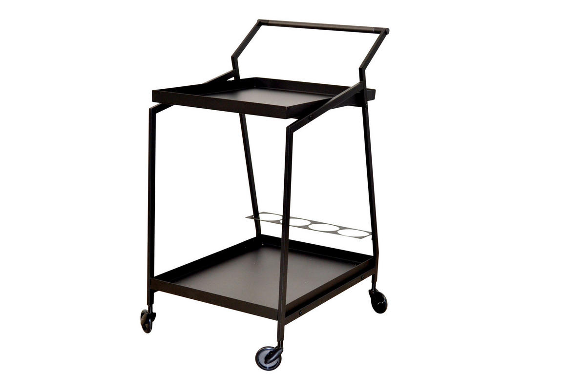 SERVIERWAGEN Schwarz  - Schwarz, Design, Kunststoff/Metall (41/55/82cm) - MID.YOU