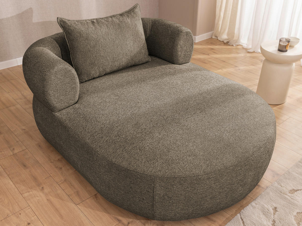 XXL-SESSEL Chenille Braun    - Schwarz/Braun, Design, Kunststoff/Textil (122/76/156cm) - Livetastic