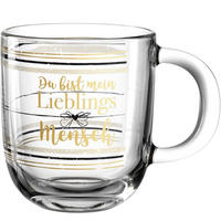 TASSE 400 ml  - Klar/Goldfarben, Trend, Glas (400ml) - Leonardo