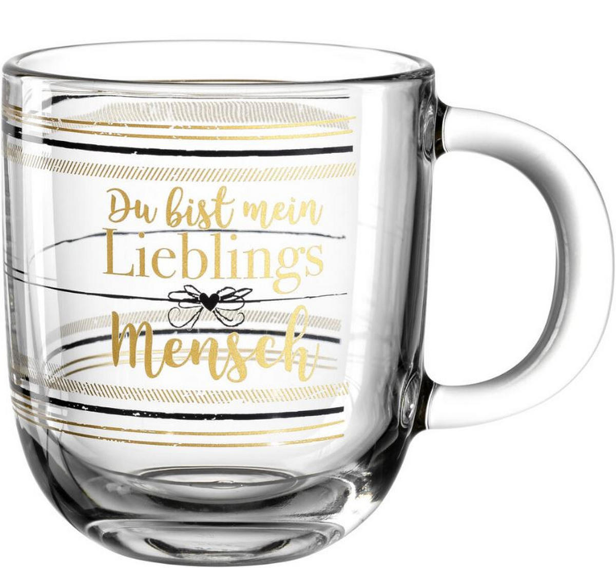 TASSE 400 ml  - Klar/Goldfarben, Trend, Glas (400ml) - Leonardo