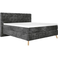 BOXSPRINGBETT 160/200 cm  in Schwarz  - Eichefarben/Schwarz, Design, Holz/Textil (160/200cm) - Esposa
