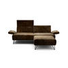 2,5-SITZER in Samt Braun  - Schwarz/Braun, Design, Textil/Metall (204-234/85/86-94cm) - SENSOO