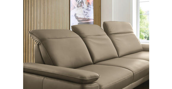 ECKSOFA in Echtleder Hellbraun 332/193 cm - Hellbraun/Schwarz, Design, Leder/Metall (332/193cm) - Dieter Knoll