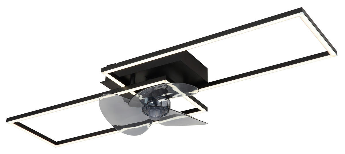 STROPNI VENTILATOR   /180-1800 lm/3000-6500 K// - siva/črna, Design, kovina/umetna masa (90/30/15cm) - Globo