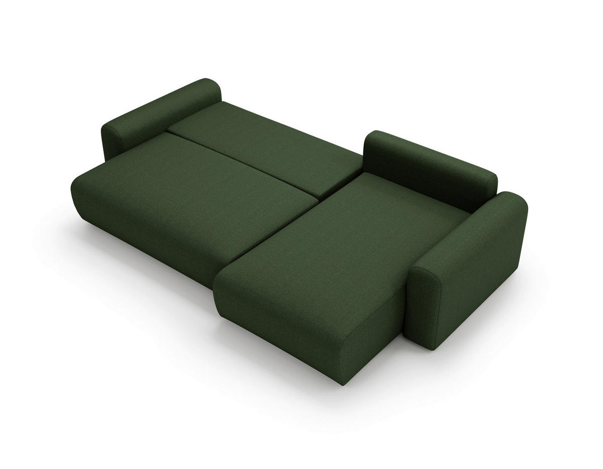 ECKSOFA Grün  - Creme/Schwarz, Design, Kunststoff/Textil (246/150cm) - Livetastic