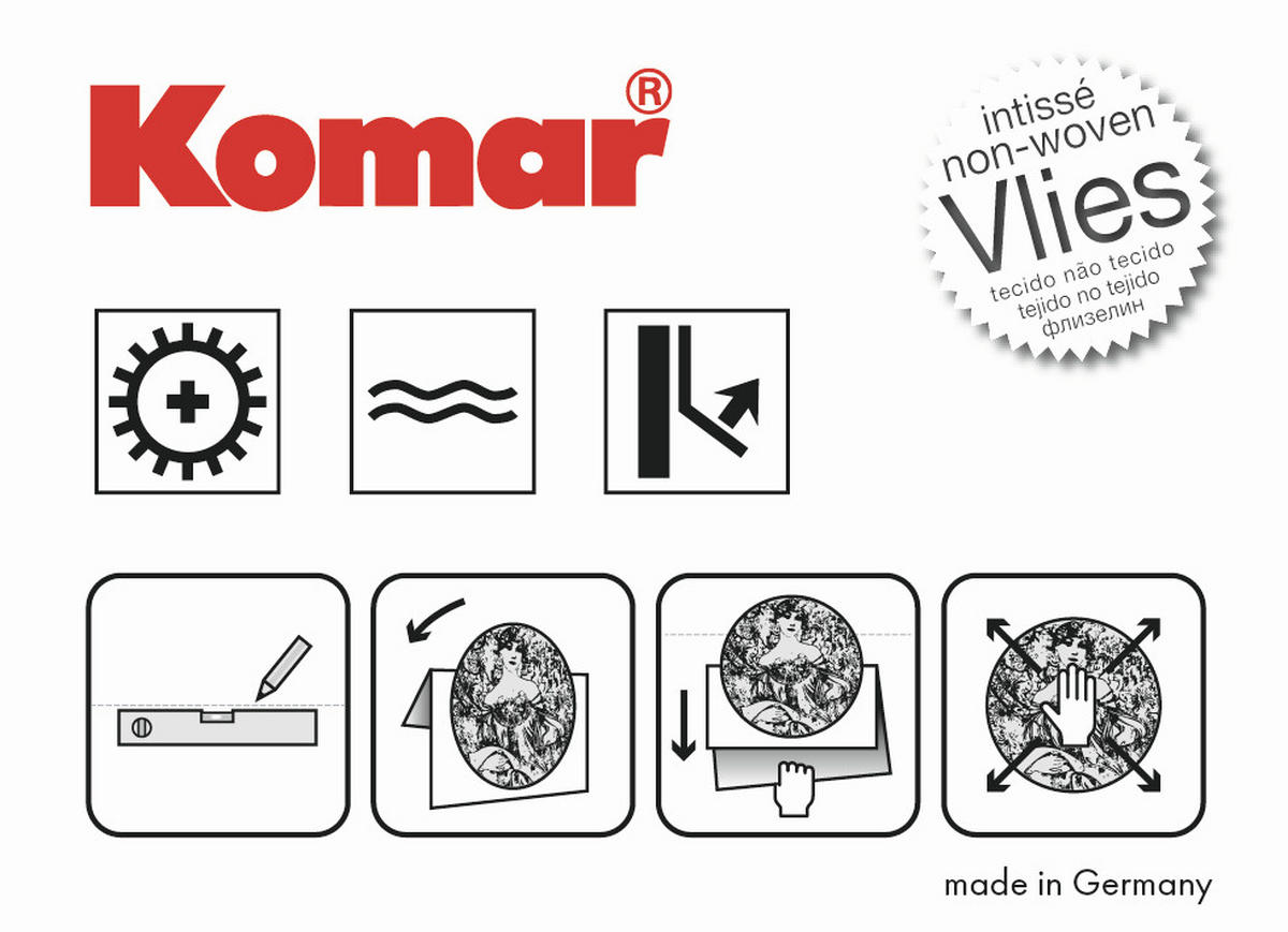 NON WOVEN-TAPET  - vit/grön, Natur (125cm) - Komar