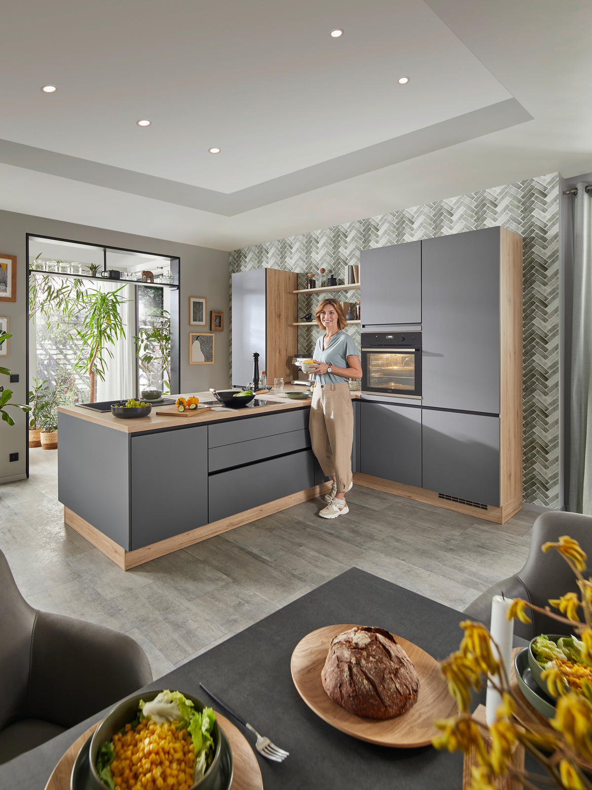 BUCĂTĂRIE LA COMANDĂ   - ardeziu, Design, material pe bază de lemn - Celina