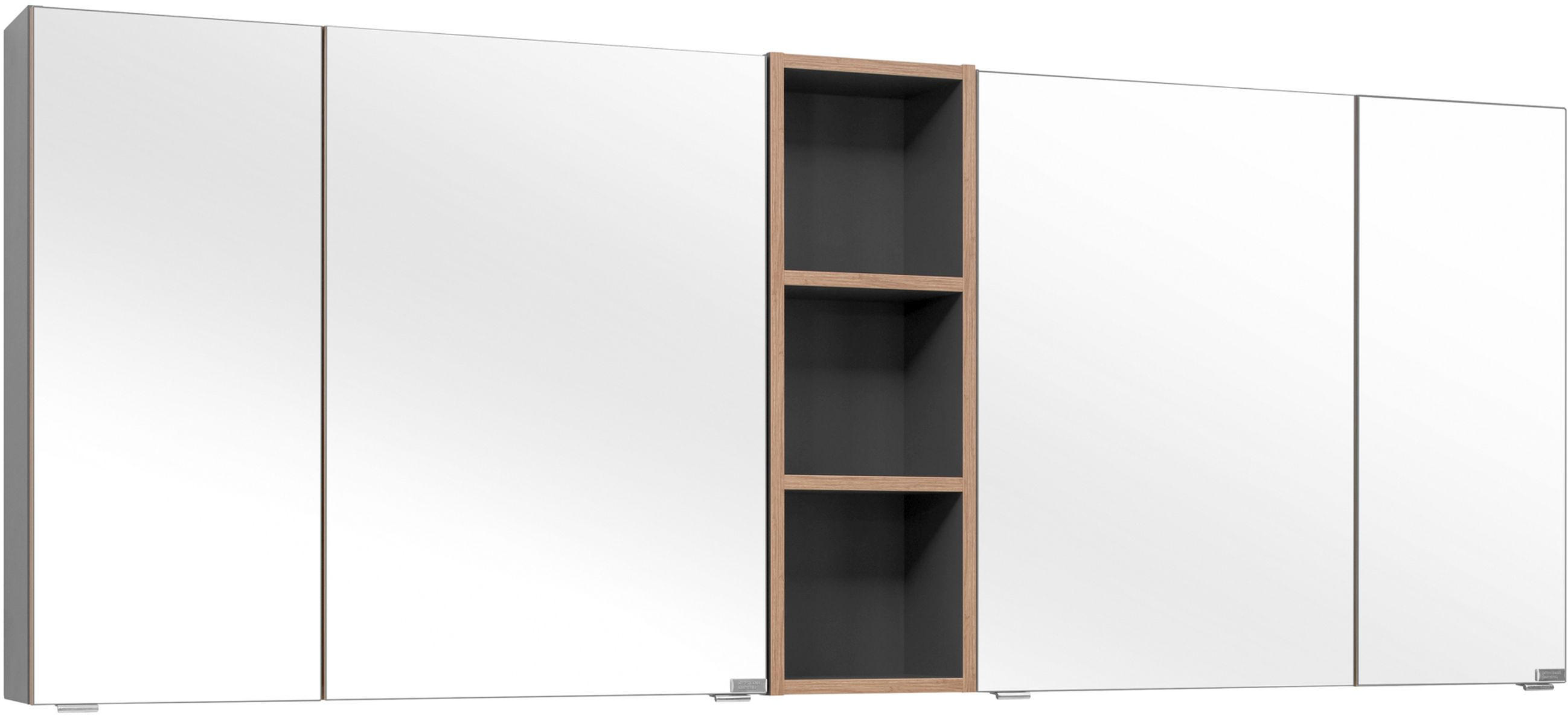 SPIEGELSCHRANK 185/70,3/17,3 cm - Chromfarben/Eichefarben, KONVENTIONELL, Glas/Holzwerkstoff (185/70,3/17,3cm) - Dieter Knoll