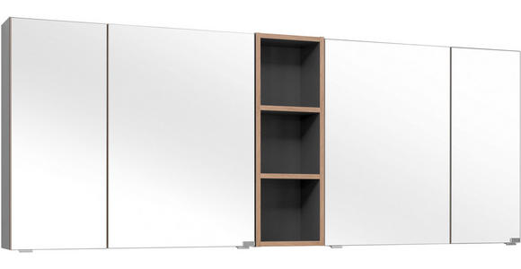 SPIEGELSCHRANK 185/70,3/17,3 cm  - Chromfarben/Eichefarben, KONVENTIONELL, Glas/Holzwerkstoff (185/70,3/17,3cm) - Dieter Knoll