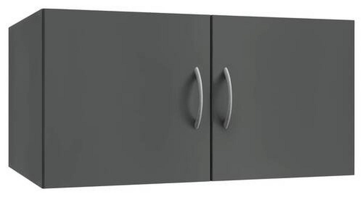 AUFSATZSCHRANK 70/40/40 cm   - Alufarben/Graphitfarben, KONVENTIONELL, Holzwerkstoff/Kunststoff (70/40/40cm) - Xora