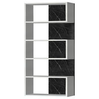 Etajeră, 197/12/26 cm, negru, alb,  - alb/negru, Modern, material pe bază de lemn (197/12/26cm) - Carryhome