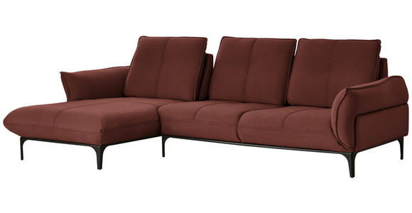 ECKSOFA in Echtleder Braun  - Schwarz/Braun, Natur, Leder (182/277cm) - Valnatura