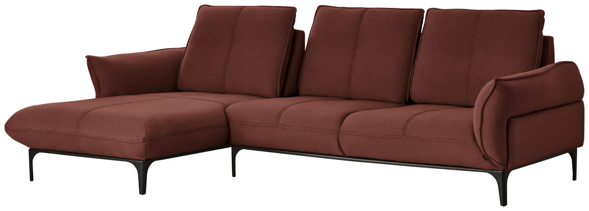 ECKSOFA in Echtleder Braun  - Schwarz/Braun, Natur, Leder (182/277cm) - Valnatura