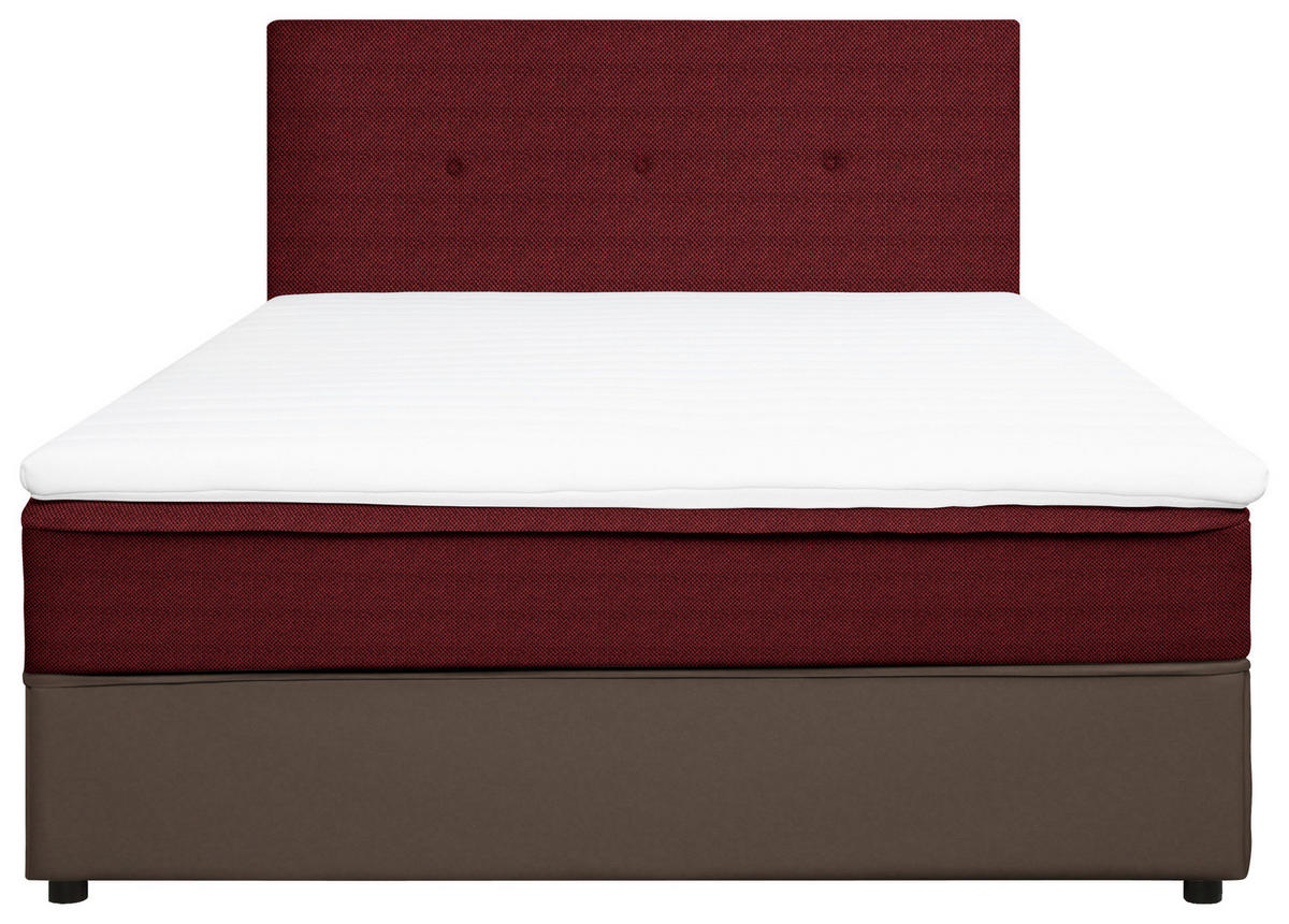 BOXBETT 140/200 cm  in Grau, Rot  - Rot/Schwarz, KONVENTIONELL, Holz/Textil (140/200cm) - Carryhome