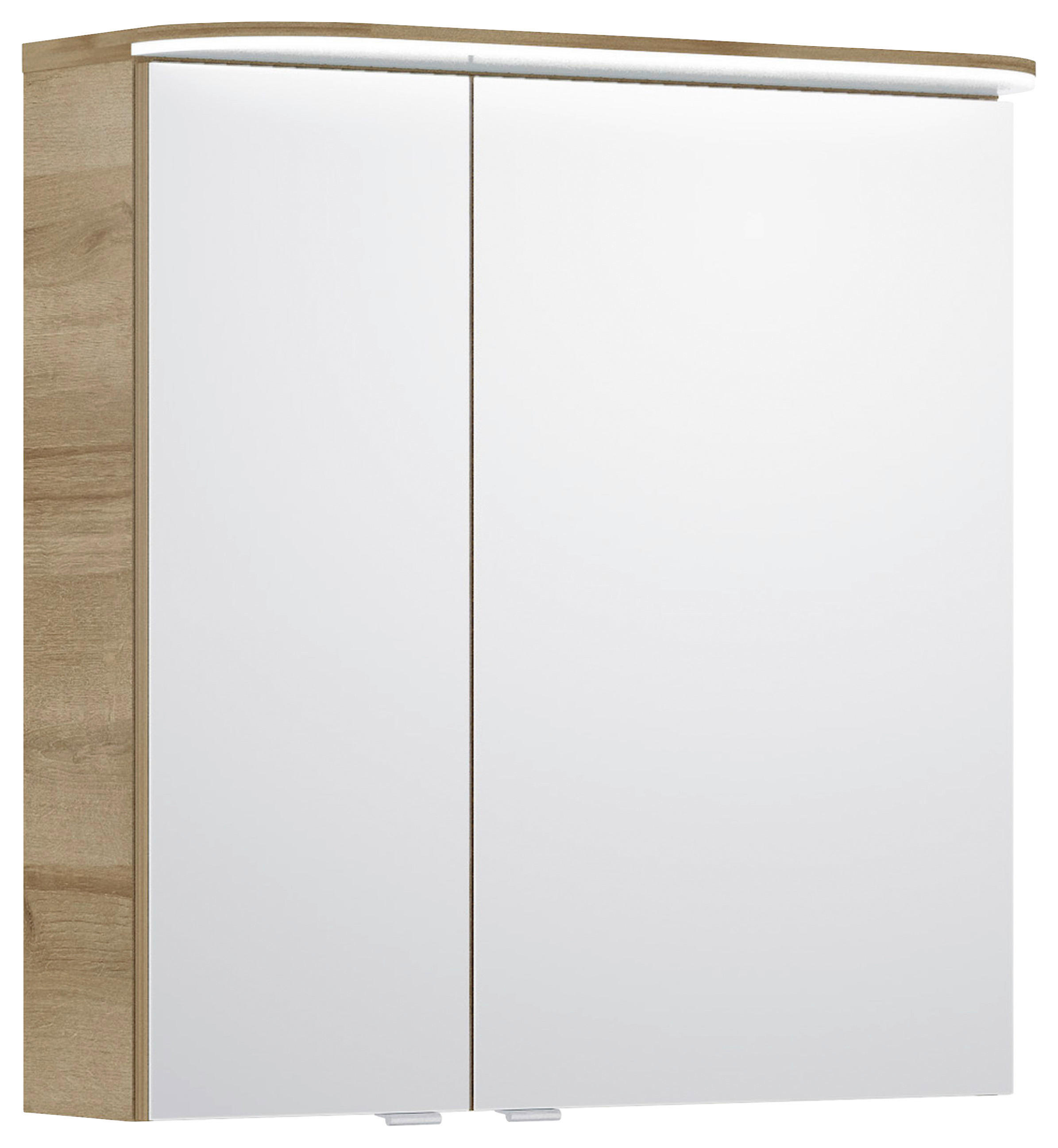 SPIEGELSCHRANK 70/72,3/17 cm  - Chromfarben/Eichefarben, KONVENTIONELL, Glas/Holzwerkstoff (70/72,3/17cm) - Pelipal