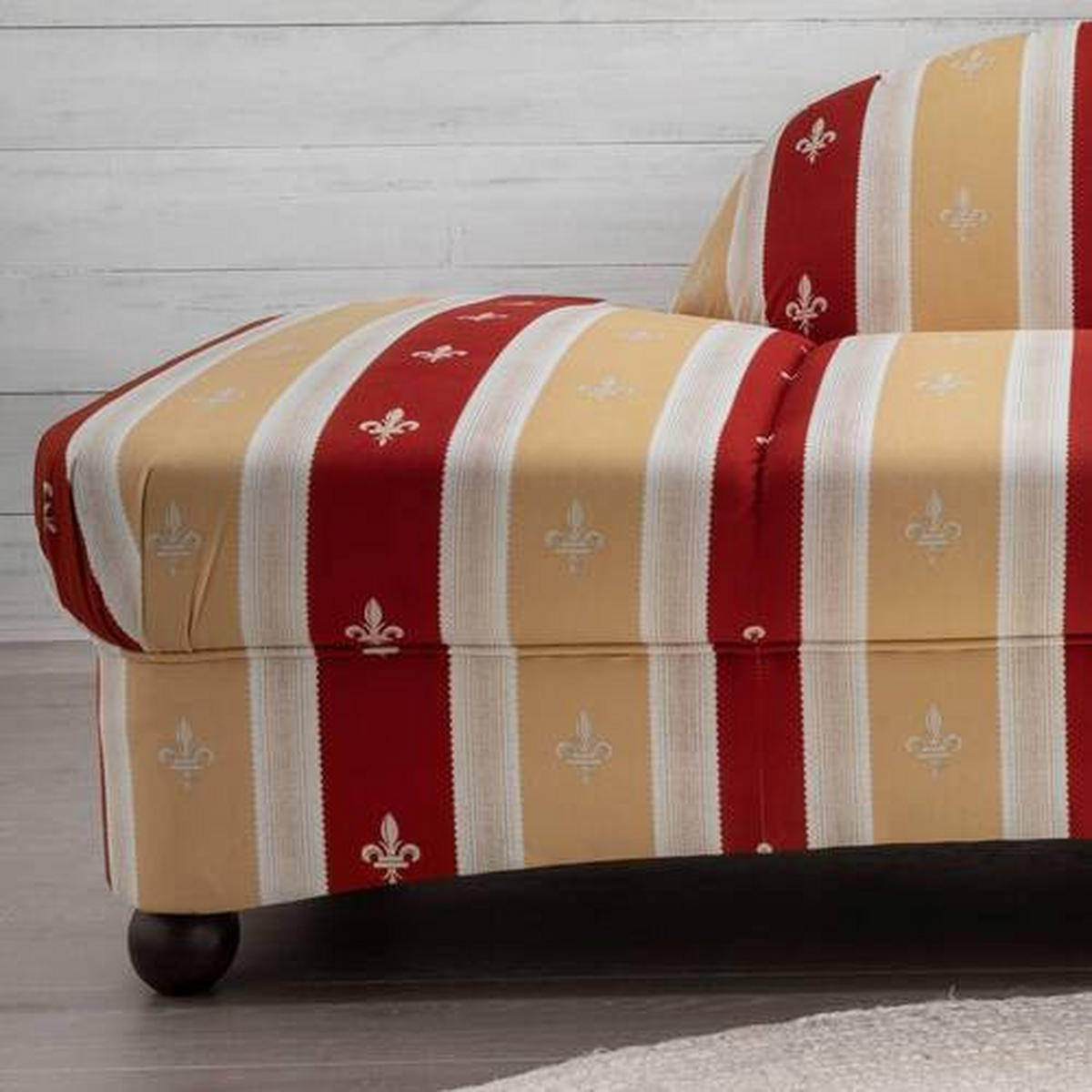 OTTOMANE in Mikrofaser Rot  - Wengefarben/Rot, Konventionell, Holz/Textil (190/84/86cm) - Livetastic