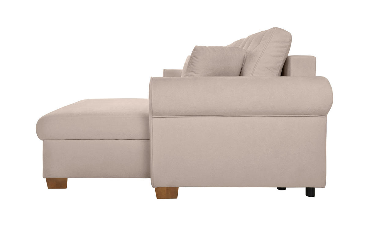 ECKSOFA Arles Taupe  - Taupe/Buchefarben, Design, Holz/Textil (266/161cm) - MID.YOU