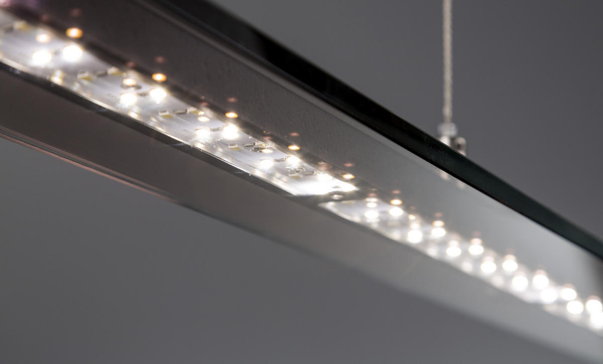 LED-HÄNGELEUCHTE 135/9/80-150 cm    - Chromfarben/Schwarz, Design, Glas/Metall (135/9/80-150cm) - Fischer & Honsel