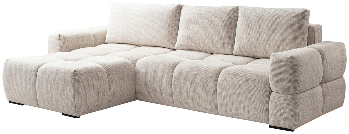 ECKSOFA Kaschmir  - Kaschmir/Schwarz, Design, Textil/Metall (173/299cm) - Stylife