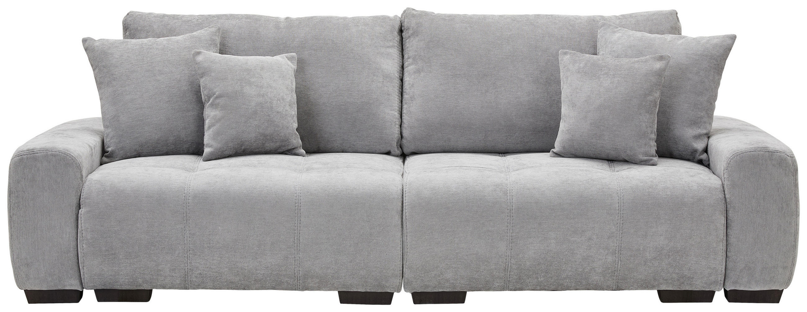 BIGSOFA Chenille Hellgrau  - Dunkelbraun/Hellgrau, KONVENTIONELL, Kunststoff/Textil (250/100/90cm) - Carryhome