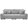 BIGSOFA in Chenille Hellgrau  - Dunkelbraun/Hellgrau, KONVENTIONELL, Kunststoff/Textil (250/100/90cm) - Carryhome