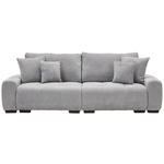 BIGSOFA Chenille Hellgrau  - Dunkelbraun/Hellgrau, KONVENTIONELL, Kunststoff/Textil (250/100/90cm) - Carryhome